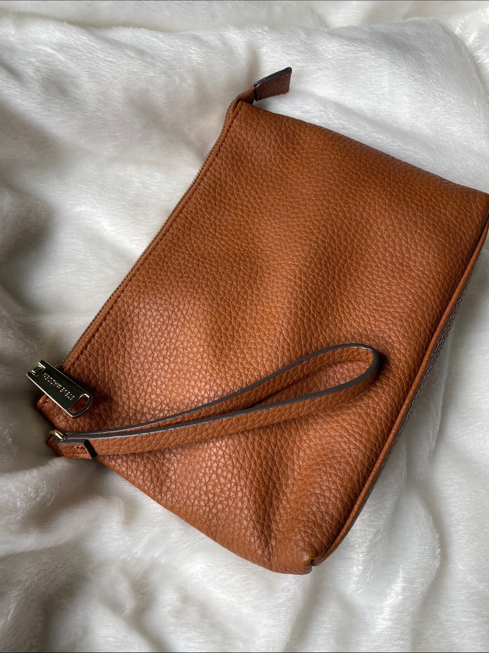 Steve Madden  boho Brown Leather Clutch with Tassel